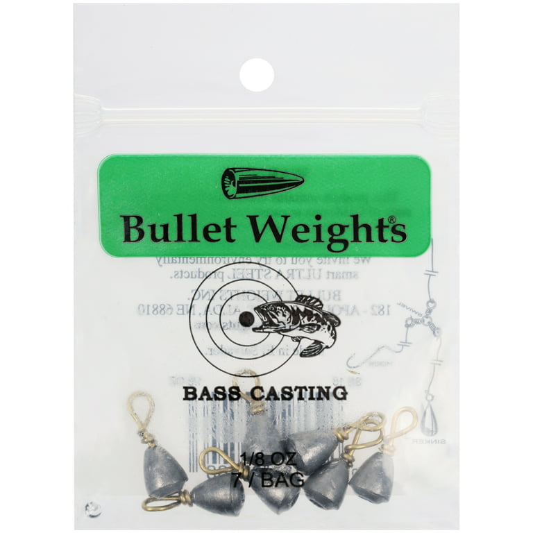Bullet Weights® SS18-24 Lead Bass Casting Size 10, 1/8 oz Fishing Weights 