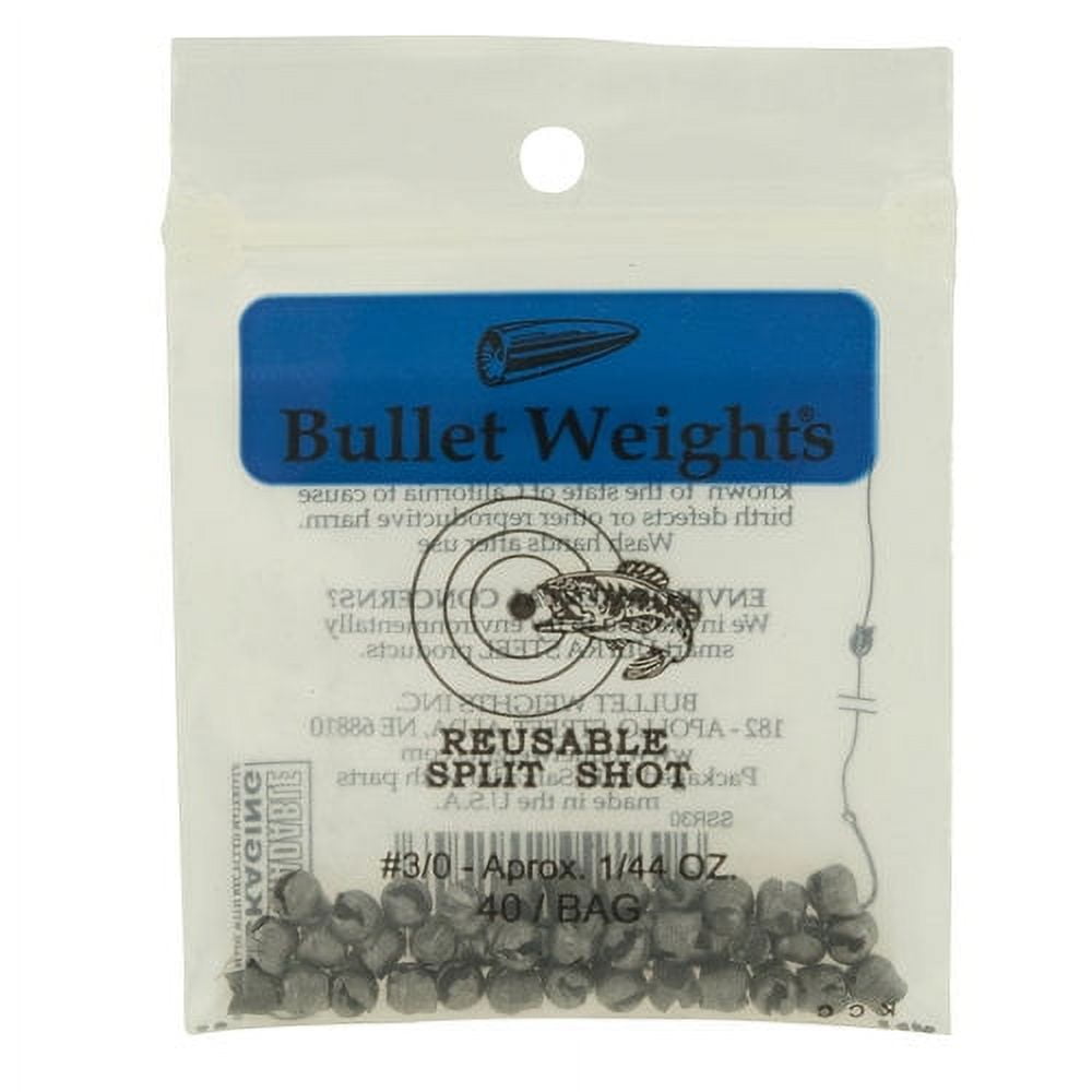Bullet Weights® SSR30-24 Lead Reusable Split Shot Size 3/0 Fishing Weights  