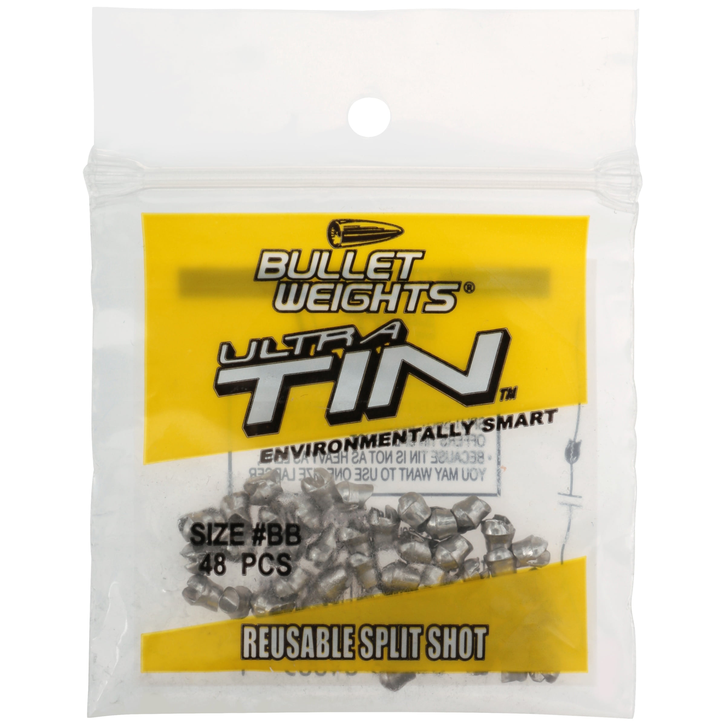 Bullet Weights® TSSRBB-24 Ultra Tin™ Reusable Split Shot Size BB Fishing  Weights 