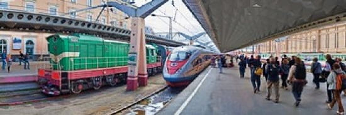 Bullet train at a railroad station St Petersburg Russia Canvas Art - Panoramic Images (36 x 12)