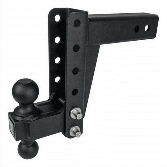 BulletProof Hitches 2.5" Adjustable Medium Duty (14,000lb Rating) 6" Drop/Rise Trailer Hitch with 2" and 2 5/16" Dual Ball (Black Textured Powder Coat)