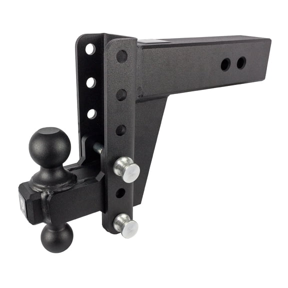 Bulletproof Hitches 3.0" Adjustable Heavy Duty (22,000lb Rating) 6" Drop/Rise Trailer Hitch with 2" and 2 5/16" Dual Ball (Black Textured Powder Coat, Solid Steel)