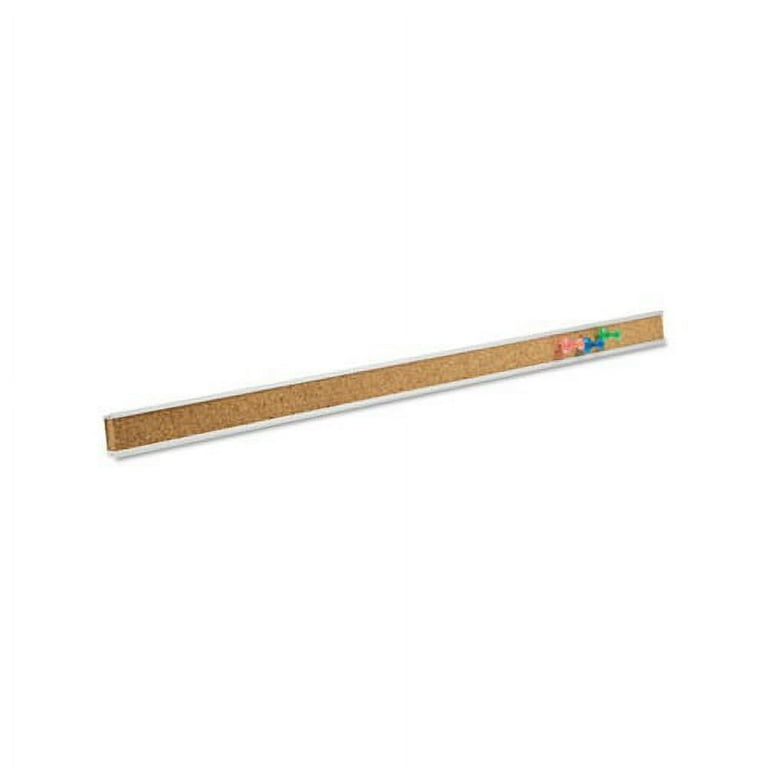 Cork Bulletin Bar, 24 x 1, Brown Surface, Silver Aluminum Frame Cork Bulletin Bar, 24 x 1, Brown Surface, Silver Aluminum Frame