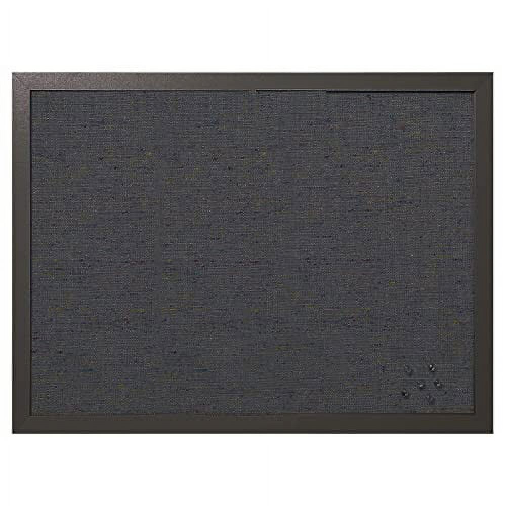 Bulletin Board, 18" X 24", Dark Fabric Message Board, Black MDF Frame