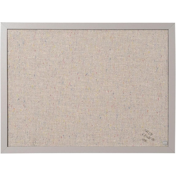 Bulletin Board, 18" x 24", Grey Fabric Message Board, Gray MDF Frame (FB0470608)