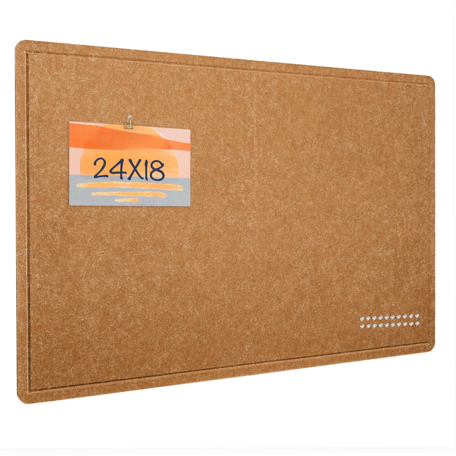 Bulletin Board  24 X 18 Inches Felt Decorative Pin Cork Alternative For Wall Foldable Photo Self-adhesive Vision Mood With 20 Pushpins - Apricot