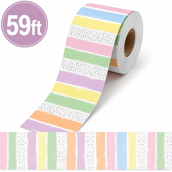 Bulletin Board Border Border Trim Paper Colorful Rolled Teacher Supplies Bulletin Board Accessories Decoration Self-adhensive Design1