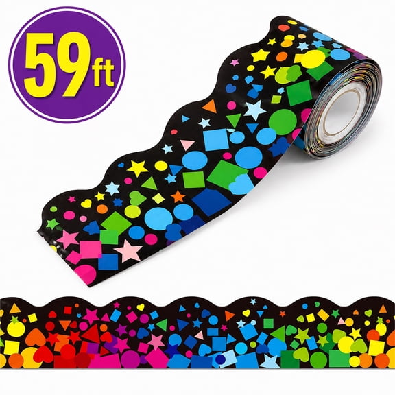 Bulletin Board Border Border Trim Paper Colorful Rolled Teacher Supplies Bulletin Board Accessories Decoration Self-adhensive Design2