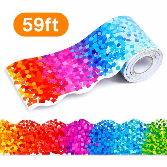 Bulletin Board Border Border Trim Paper Colorful Rolled Teacher Supplies Bulletin Board Accessories Decoration Self-adhensive Design3