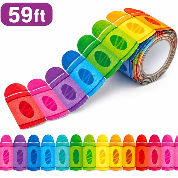 Bulletin Board Border Border Trim Paper Colorful Rolled Teacher Supplies Bulletin Board Accessories Decoration Self-adhensive Design9