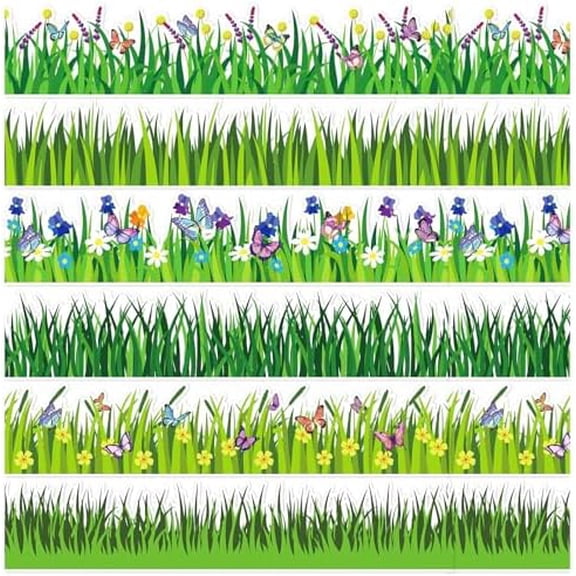 Bulletin Board Borders Set, 55Ft Green Grass Border for Bulletin Board, Self-Adhesive Butterfly Flower Bulletin Board Border, Bulletin Borders for Classroom Home Office$$Office