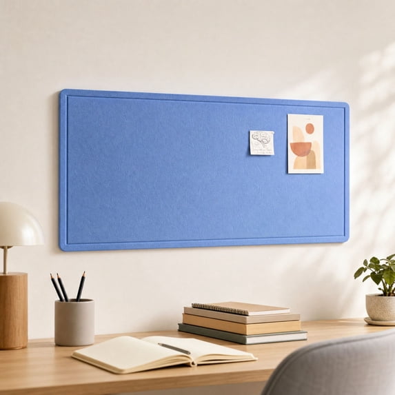 Bulletin Board Cork Board Alternative Foldable Felt Pin Board with Adhesive Tabs for Wall Home Office Classroom Dorm Organization & Decor,Light Blue