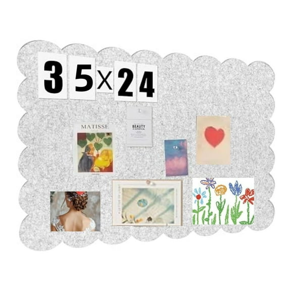 Bulletin Board, Foldable Cork Board Alternative, 24x36 Inches Felt Board Decorative Pin Board for Wall, Foldable Photo Board Self-Adhesive Vision Board, Gray