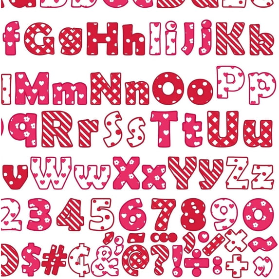 Bulletin Board Letters Valentine’s Day Decorations Alphabet Numbers Combo Pack Set Block Accents Cutouts