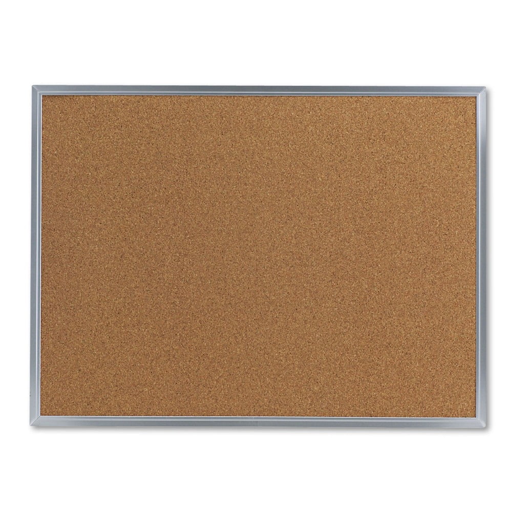 Universal Bulletin Board, Natural Cork, 24 X 18, Satin-finished Aluminum Frame