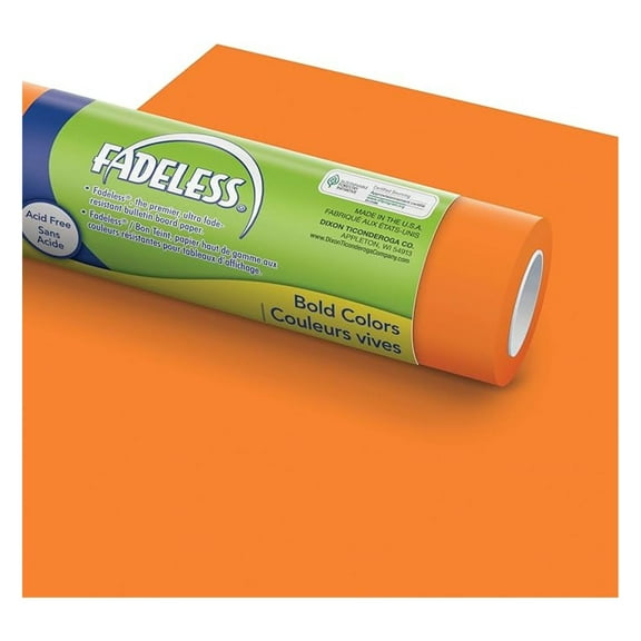 Bulletin Board Paper, Fade-Resistant Paper for Classroom Decor, ” x 200’, Orange, 1 Roll