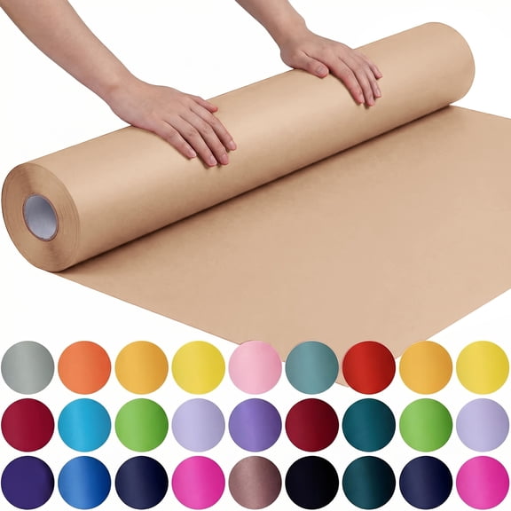 Bulletin Board Paper, Kraft Paper Roll, Wrapping Paper - 15" x 490" Extra Wide & Thick for Shipping, Gift Wrap, Arts, Crafts, Floor and Table Protection