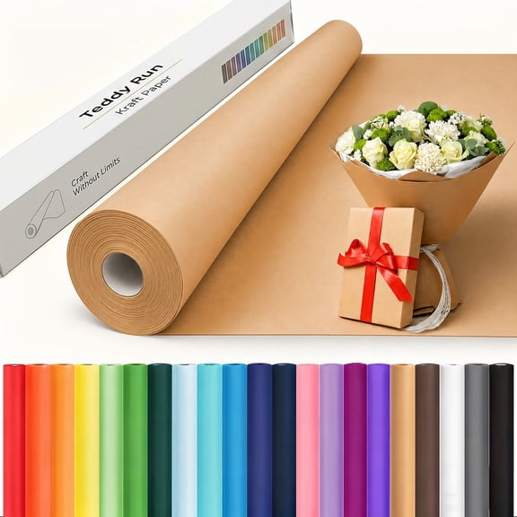Bulletin Board Paper, Kraft Paper Roll, Wrapping Paper - 15.5" X 475" Extra Wide & Thick for Shipping, Gift Wrap, Arts, Crafts, Floor And Table Protection
