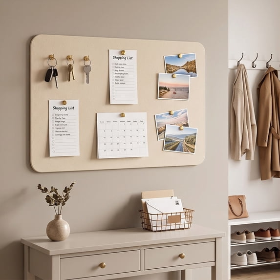 Bulletin Board Photo Display Board ,Cork Board,Wooden Frame Bulletin Board,Hanging Corkboards for Office,Pin Cork Board for Wall Room Decoration Display Board for Home Office