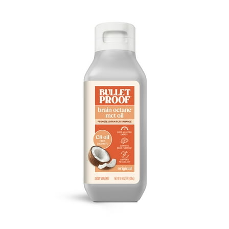 Bulletproof Brain Octane Oil Made with C8 Oil, 14 Ounces, MCT Oil Keto Supplement for Sustained Energy, Packaging May Vary