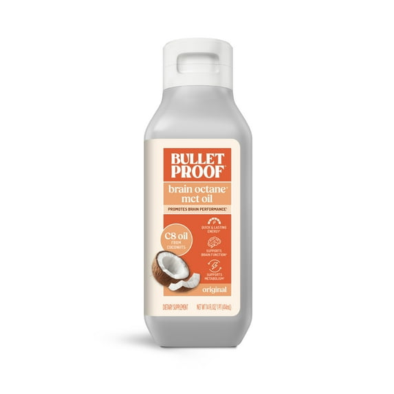 Bulletproof Brain Octane Oil Made with C8 Oil, 14 Ounces, MCT Oil Keto Supplement for Sustained Energy, Packaging May Vary