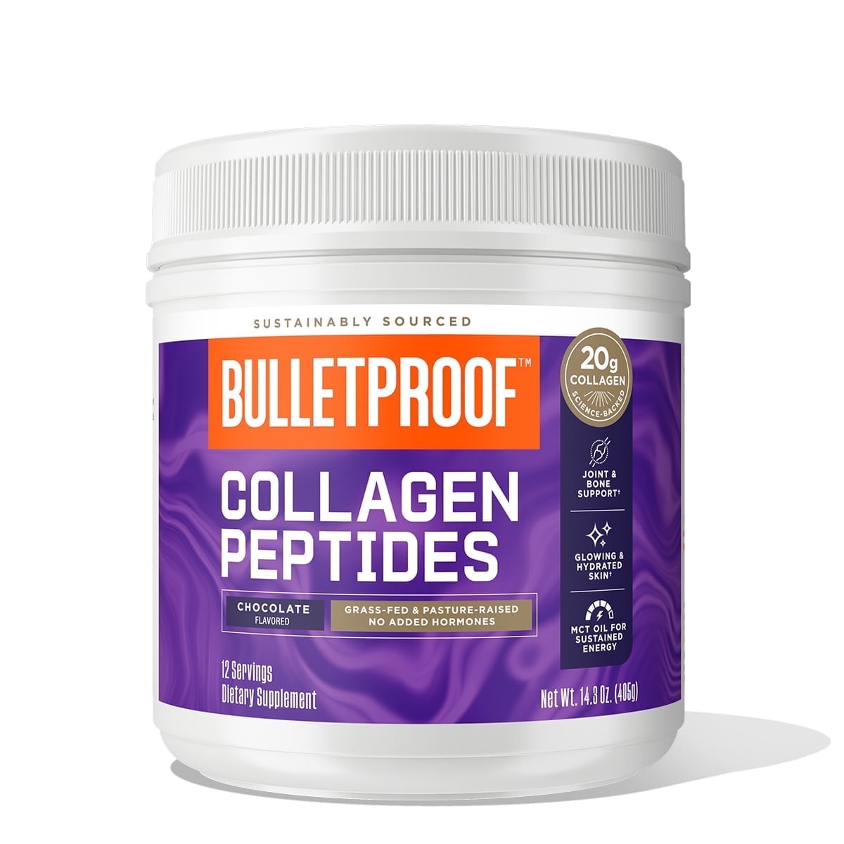 Bulletproof Chocolate Collagen, 14.3 Ounces, Grass-Fed Collagen Protein and Amino Acids for Skin, Bones and Joints