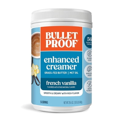 Bulletproof French Vanilla Creamer, 29.6 Ounces, Healthy Coffee Creamer with MCT Oil and Grass-Fed Butter, Value Offering, Keto