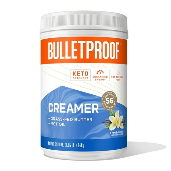 Bulletproof French Vanilla Creamer, 29.6 Ounces, Healthy Coffee Creamer with MCT Oil and Grass-Fed Butter, Value Offering, Keto