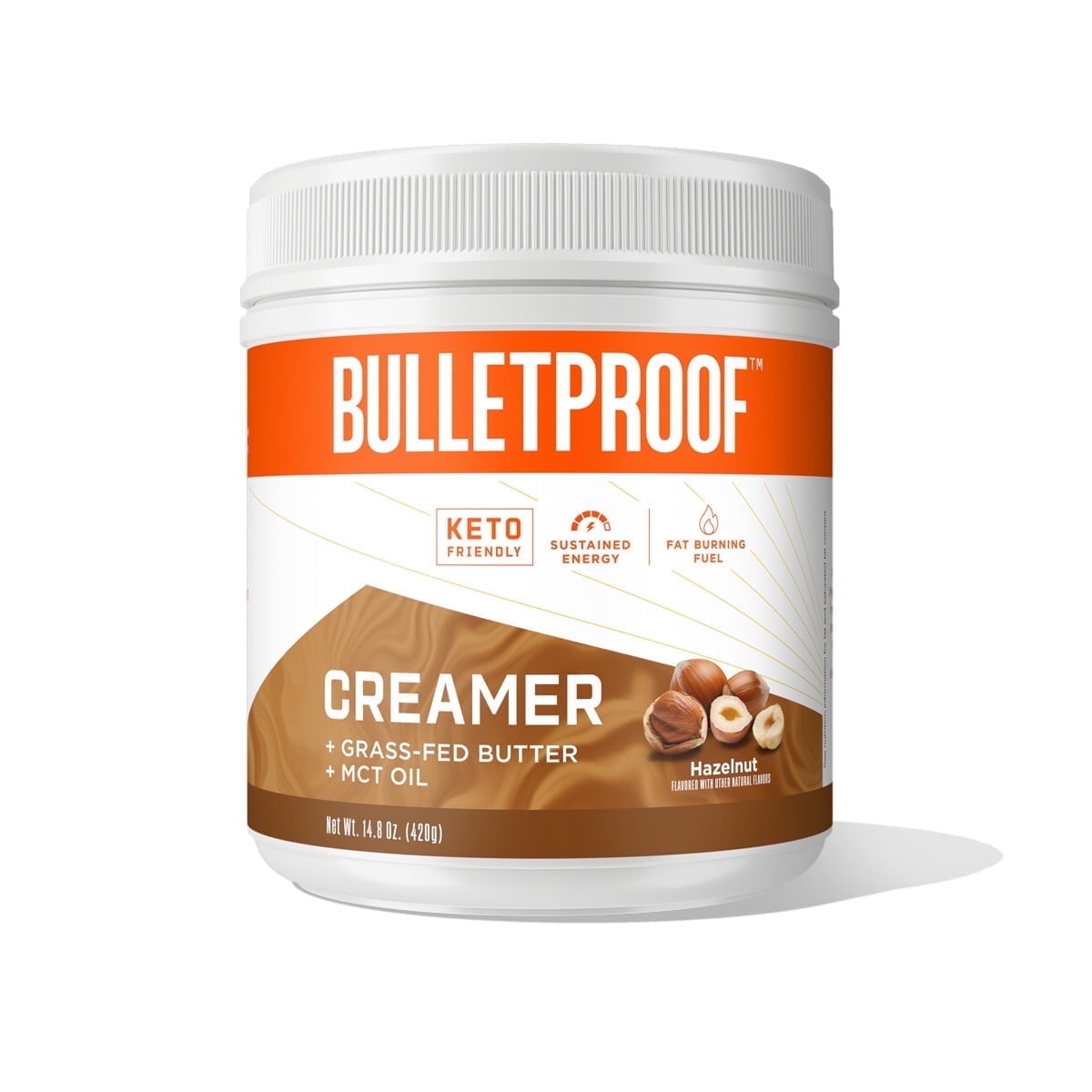 Bulletproof Hazelnut Creamer, 14.8 Ounces, Keto Coffee Creamer with MCT Oil and Grass-Fed Butter, Supports Brain Function, Zero Sugar Added