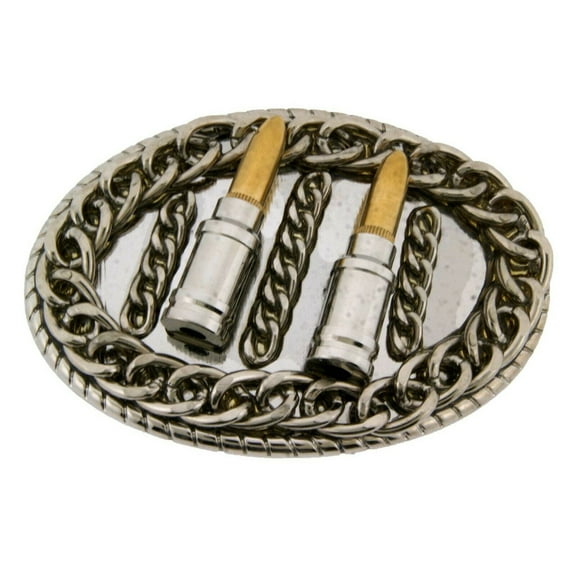 Bullets Belt Buckle Halloween Costume Gift Metal Antiqued Silver Fashion Unisex