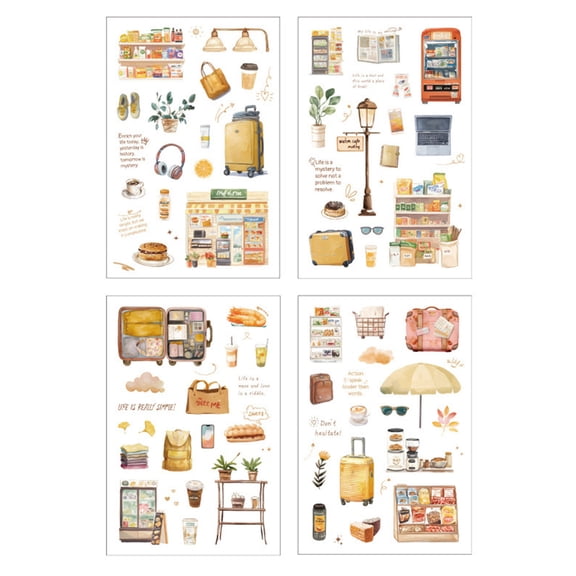 Bullets Journals Decal PET Travel Scrapbooking Sticker Lovely Decorative Sticker for Diys Craft Journaling Scrapbooks