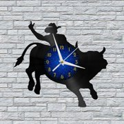 Bullfighting 2 12 Inch Vinyl Record Wall Clock - Silent, Creative, and Unique Clock for Living Room, Entryway, or Bedroom Decor - Perfect Gift Idea12 inchs B without LED