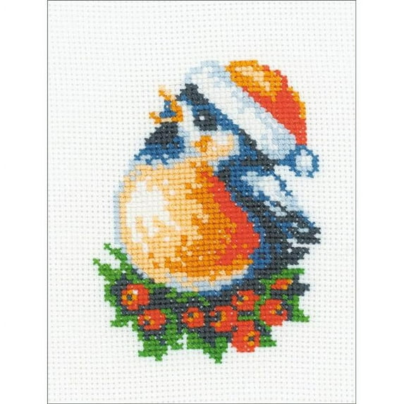 Bullfinch Counted Cross Stitch Kit-5"X6.25" 14 Count