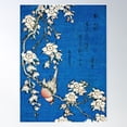 thumbnail image 1 of Bullfinch and Weeping Cherry (Uso, shidarezakura), from an untitled series of flowers and birds Poster, 8x12 UNFRAMED, 1 of 2