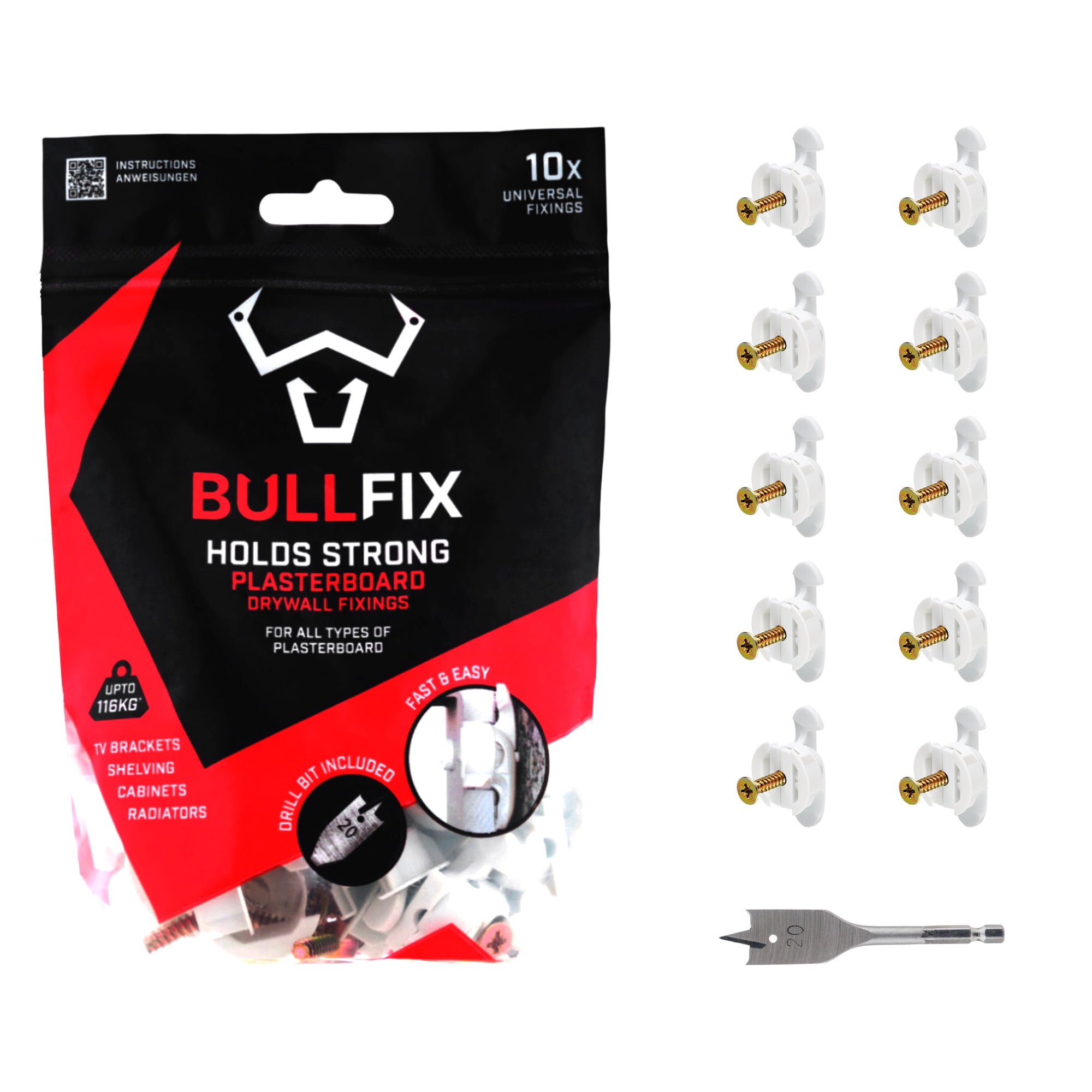 45-Piece Heavy Duty Hollow Wall Anchors Kit For Drywall Ceilings