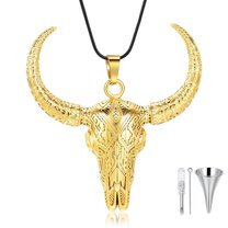 Bullhead Cremation Pendant Small Urns For Ashes Necklace Cremation Jewellery