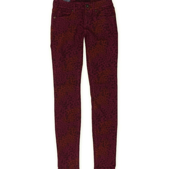 Bullhead Denim Co. Womens Leopard Print Skinny Fit Jeans, Red, Juniors, 5/6