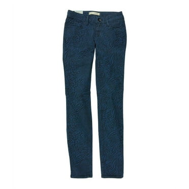Bullhead Denim Co. Womens Low Rise Animal Skinny Fit Jeans, Multicoloured, Juniors, 3/4