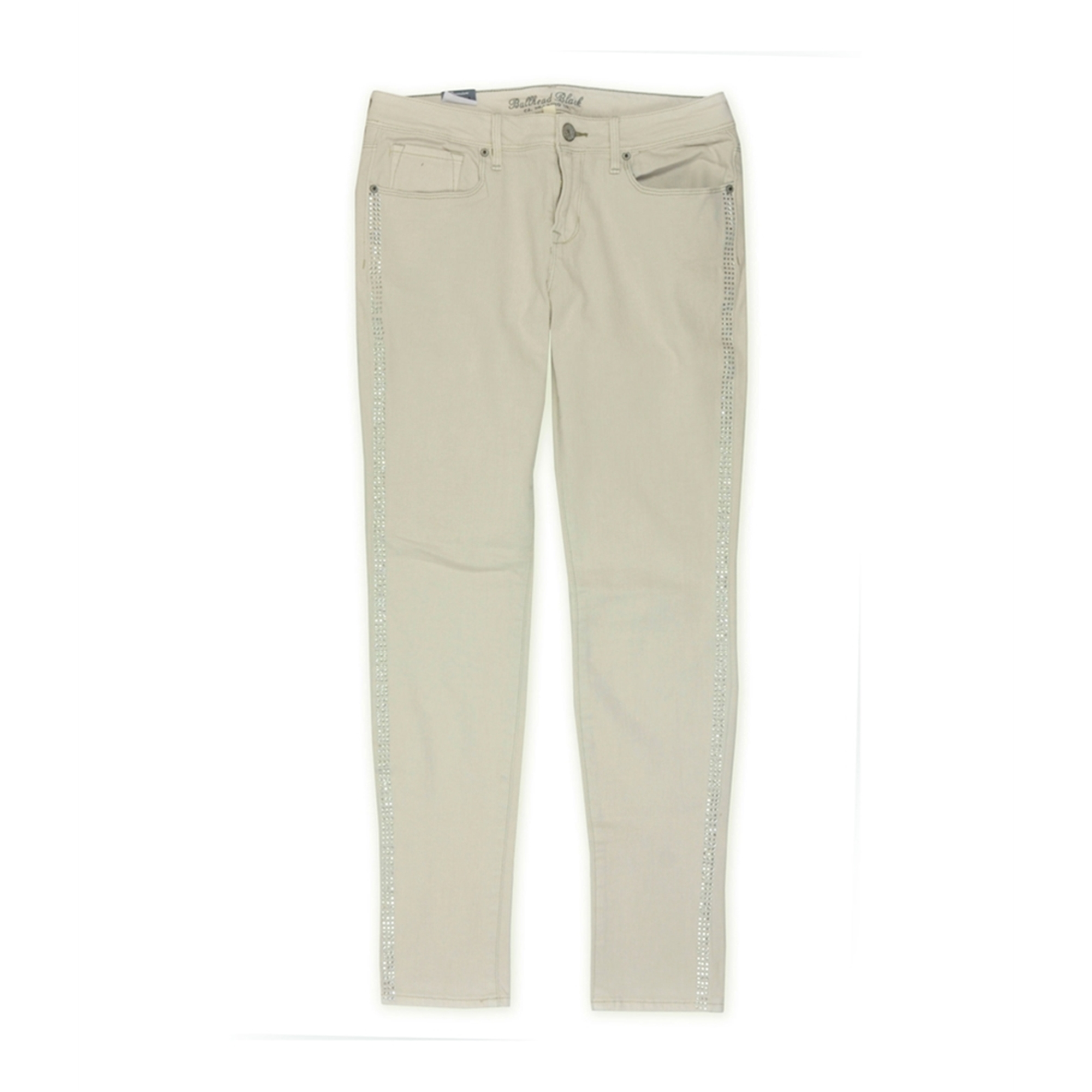 Bullhead Denim Co. Womens Premium Sparkle Skinniest Skinny Fit Jeans, Beige, 11 - image 1 of 2