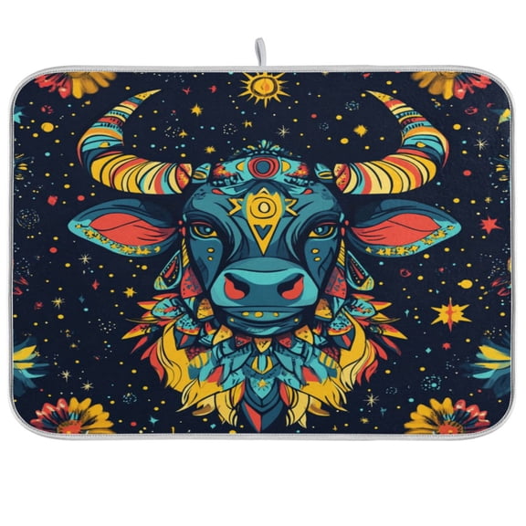BullheadKitchen Drying Mat Heat Resistant Drainage with Non-Slip Rubber Backing Hides Stains Super Absorbent Easy to Clean 18×24in