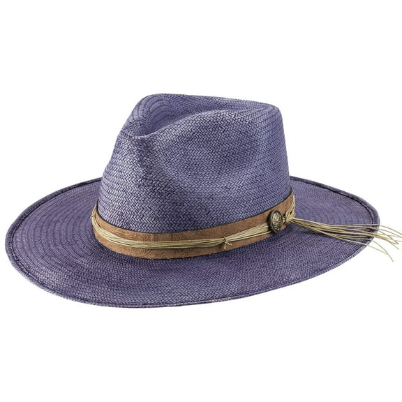 Bullhide Brittoli Shantung Panama Hat, Fashoinable Hat, Brim 3 1/8", Violet, Small