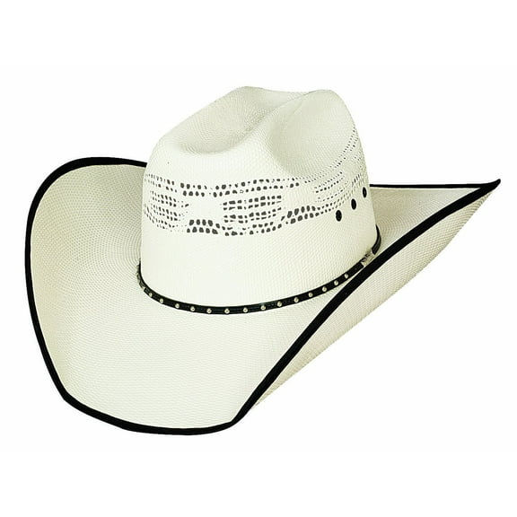 Bullhide Collection Men's Beer Time 20x Bangora Straw Western Cowboy Hat with 4 1/8" Shapeable Brim, Natural, 7