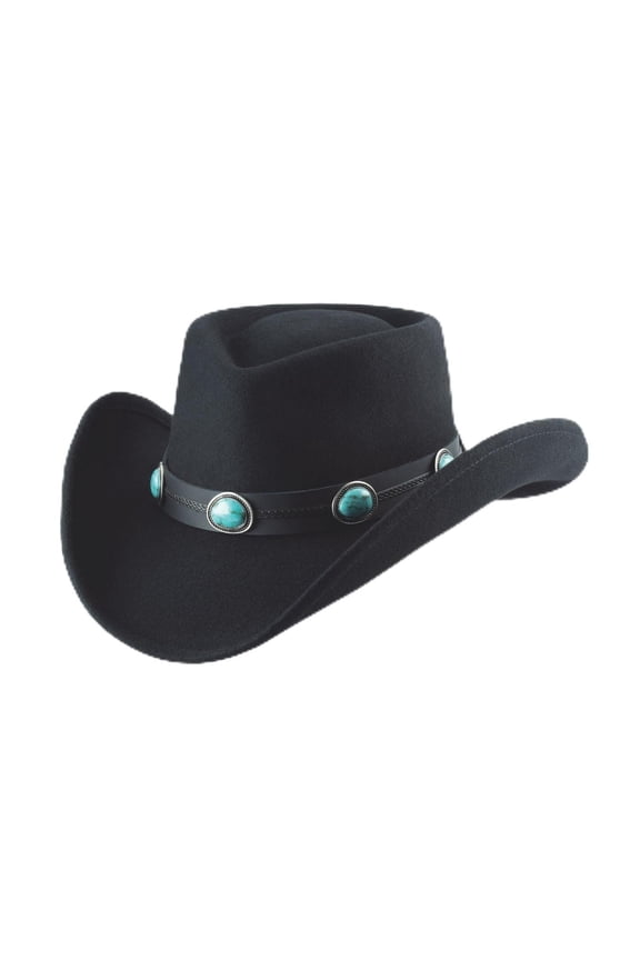 Bullhide Fashion Felt Collection Klamath Cowboy Black Hat in Size Small