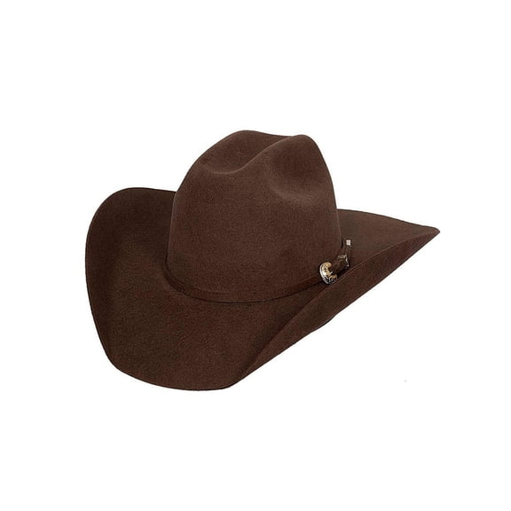 Bullhide Felt Collection Kingman 4x Premium Wool Western Cowboy Hat, 4" Brim, Chocolate, 7 3/8