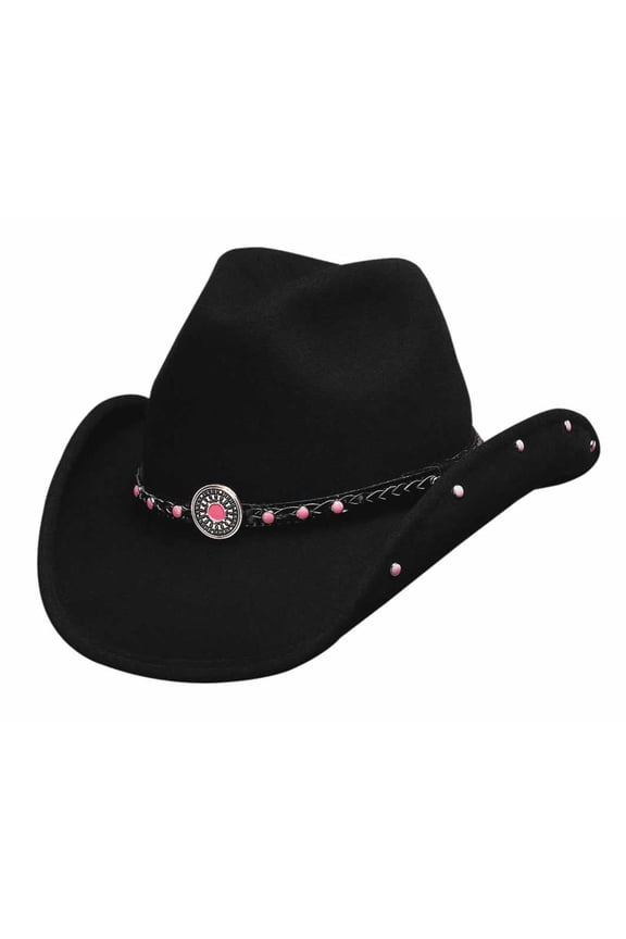Montecarlo / Bullhide Hats - BABY JANE Kids Child Wool Western Cowboy Hat Large, Black