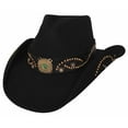 thumbnail image 1 of Montecarlo Bullhide Hats Sheila Wool Felt Cowboy Western Hat Medium, Black, 1 of 2