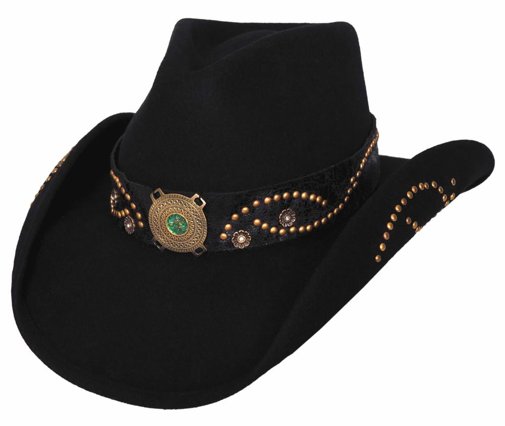 Montecarlo Bullhide Kids Cowboy Hat - Wool Felt Western Hat For Boys - Black