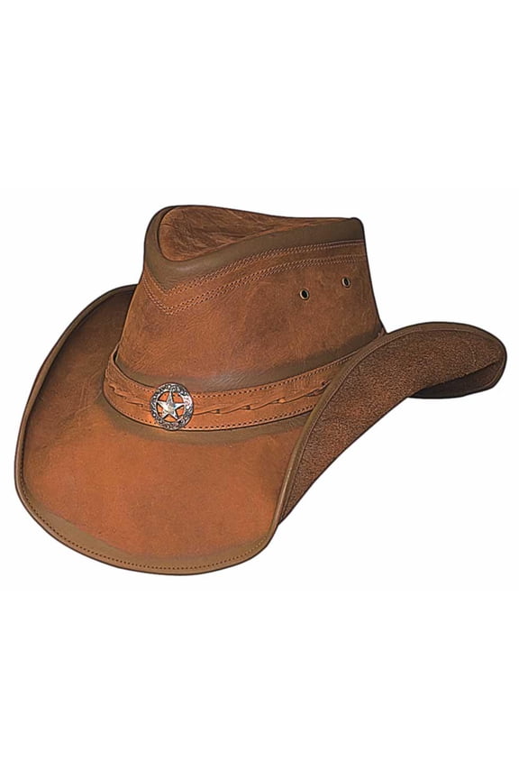 Men's Copper Creek Leather Hat Honey X-Large