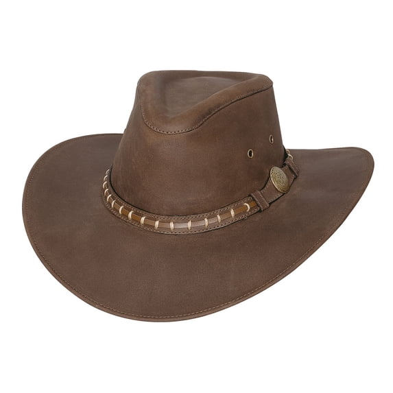 Bullhide Leather Timber Mountain Brown Cowboy Hat in Size Medium
