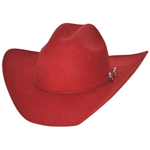 Bullhide Montecarlo Felt Collection Kingman 4X Premium Wool Western Cowboy Hat, 4" Brim 7 1/4, Red